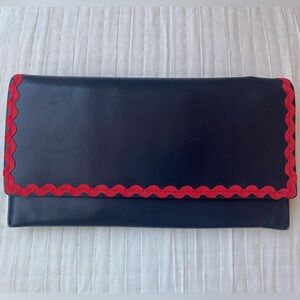 LOEFFLER RANDAL Tiered Ric Rac Everything Wallet - navy